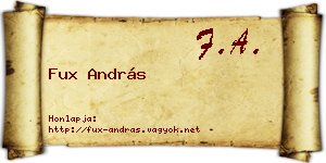 Fux András névjegykártya